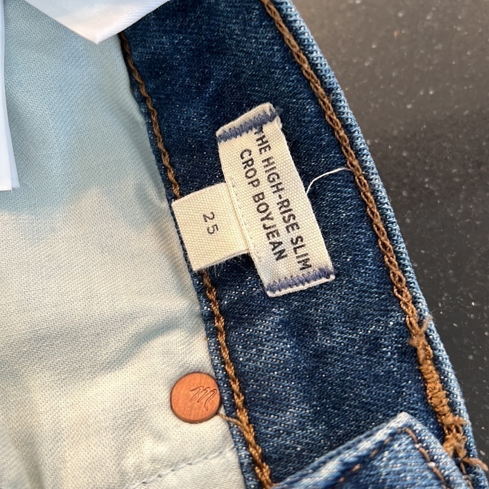 Madewell The High-Rise Slim Boyjean in Barksdale Wash SZ 25 - Picture 4 of 10